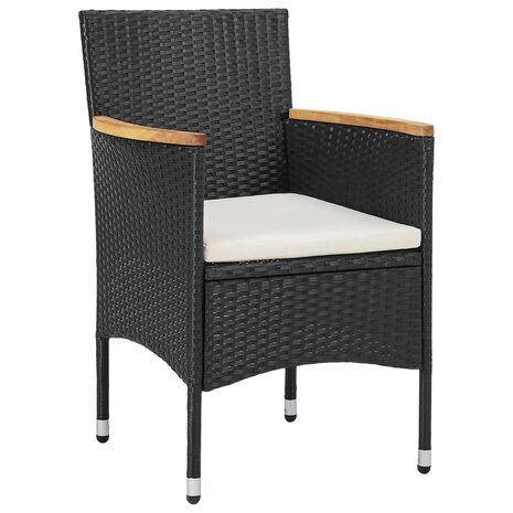 3-delige Tuinset poly rattan zwart 3