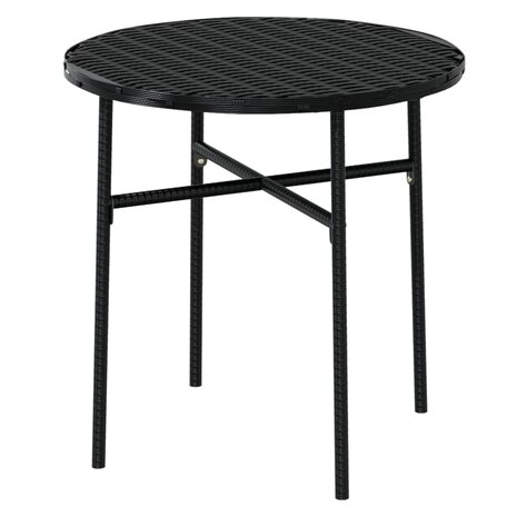 3-delige Tuinset poly rattan zwart 5