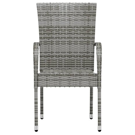 3-delige Tuinset poly rattan grijs 4