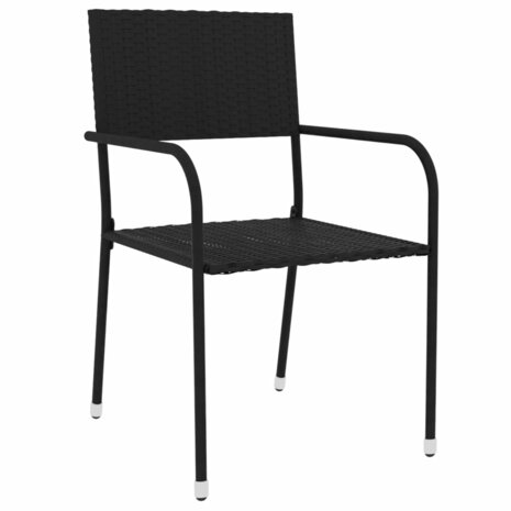 3-delige Tuinset poly rattan zwart 3