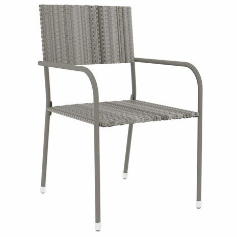 3-delige Tuinset poly rattan grijs 3