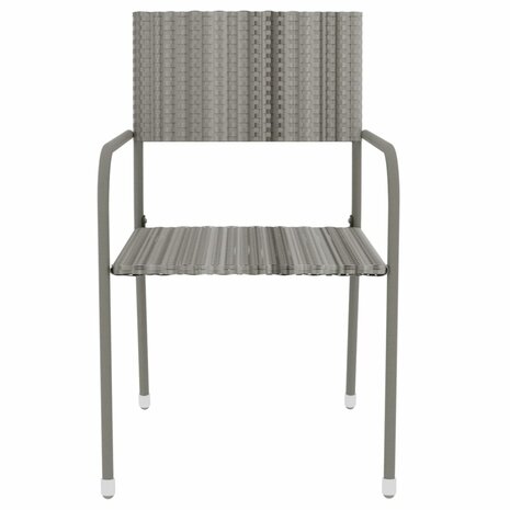 3-delige Tuinset poly rattan grijs 4