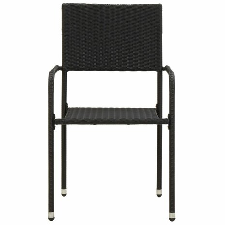 3-delige Tuinset poly rattan zwart 5