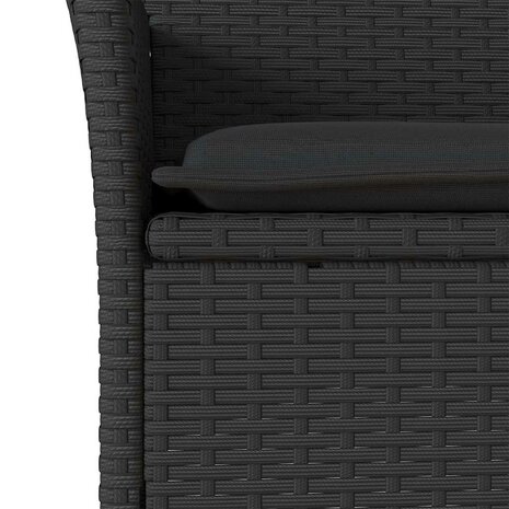 3-delige Tuinset met kussens poly rattan en glas zwart 5