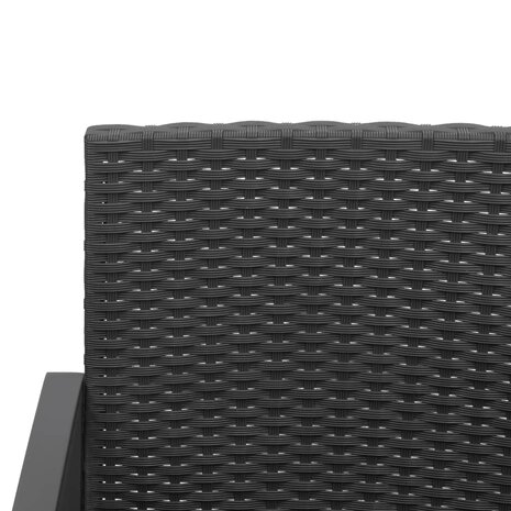 3-delige Tuinset met kussens polypropeen rattan zwart 6