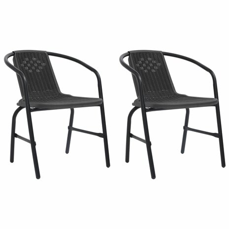 Tuinstoelen 2 st 110 kg kunststof rattan en staal 1