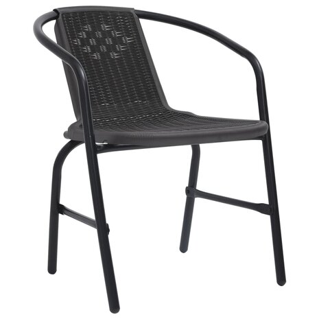 Tuinstoelen 2 st 110 kg kunststof rattan en staal 2