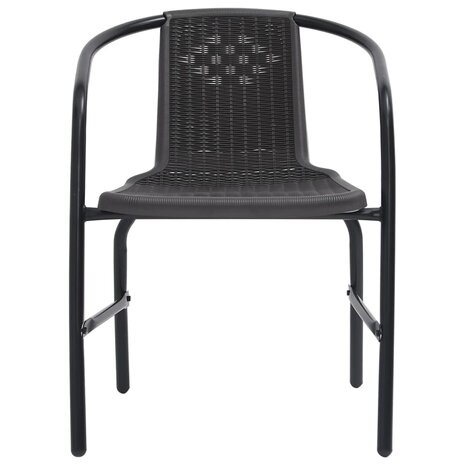 Tuinstoelen 2 st 110 kg kunststof rattan en staal 3
