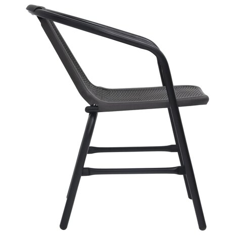 Tuinstoelen 2 st 110 kg kunststof rattan en staal 4