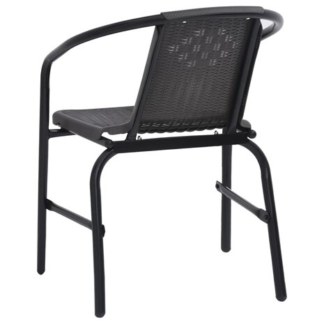 Tuinstoelen 2 st 110 kg kunststof rattan en staal 5