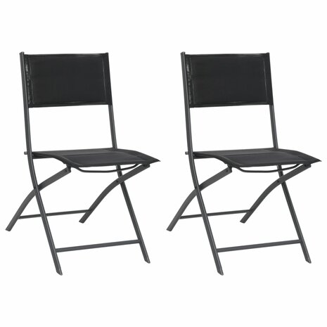 Tuinstoelen inklapbaar 2 st staal en textileen 1