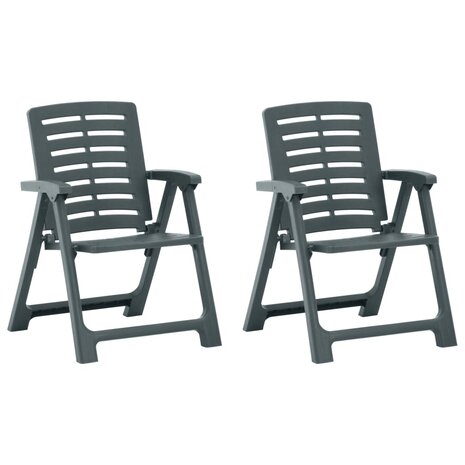 Tuinstoelen 2 st kunststof groen 1