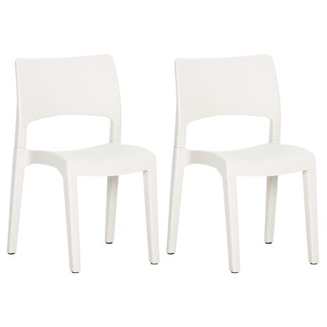 Tuinstoelen 2 st polypropeen wit 2