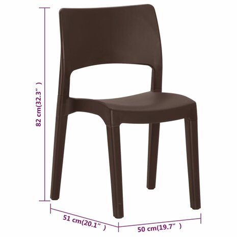 Tuinstoelen 2 st polypropeen mokkakleurig 9