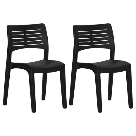 Tuinstoelen 2 st polypropeen antracietkleurig 2