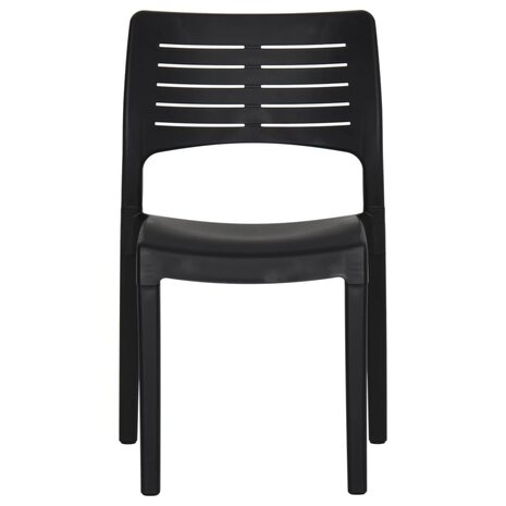 Tuinstoelen 2 st polypropeen antracietkleurig 4