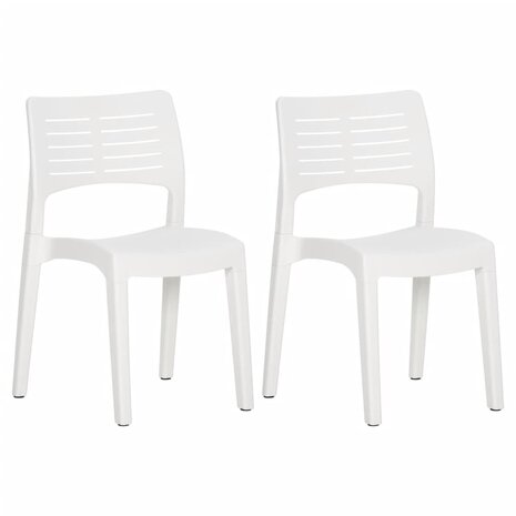 Tuinstoelen 2 st polypropeen wit 2