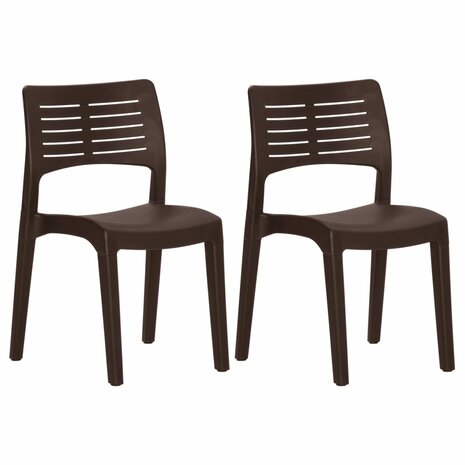 Tuinstoelen 2 st polypropeen mokkakleurig 2