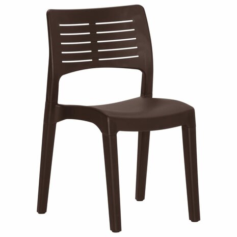 Tuinstoelen 2 st polypropeen mokkakleurig 3