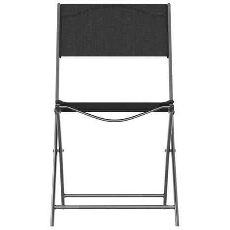 Tuinstoelen inklapbaar 2 st staal en textileen zwart 4