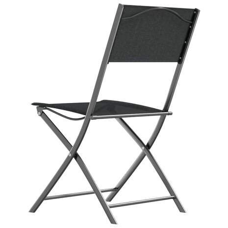 Tuinstoelen inklapbaar 2 st staal en textileen zwart 6