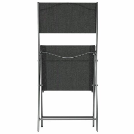 Tuinstoelen inklapbaar 2 st staal en textileen zwart 7