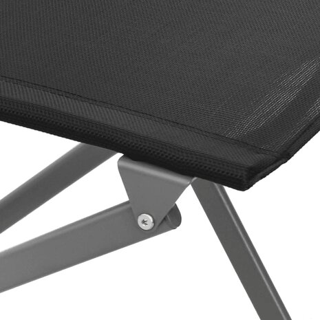 Tuinstoelen inklapbaar 2 st staal en textileen zwart 8