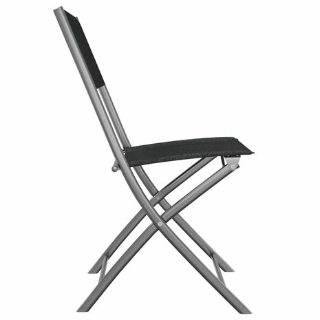 Tuinstoelen inklapbaar 4 st staal en textileen zwart 5
