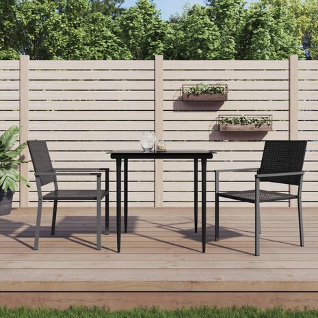 Tuinstoelen 2 st 54x62,5x89 cm poly rattan zwart 1