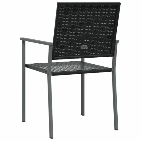 Tuinstoelen 2 st 54x62,5x89 cm poly rattan zwart 6