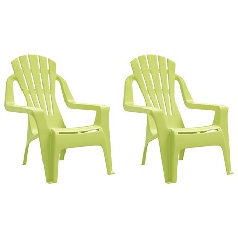 Kindertuinstoelen 2 st hout-look 37x34x44 cm polypropeen groen 2