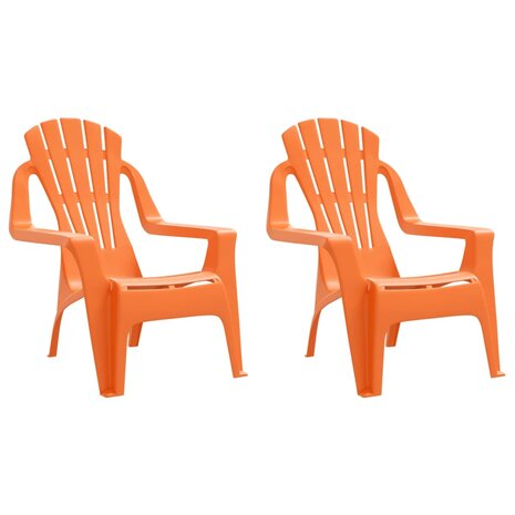Kindertuinstoelen 2 st hout-look 37x34x44 cm polypropeen oranje 2