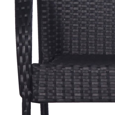 Tuinstoelen stapelbaar 2 st poly rattan zwart 5