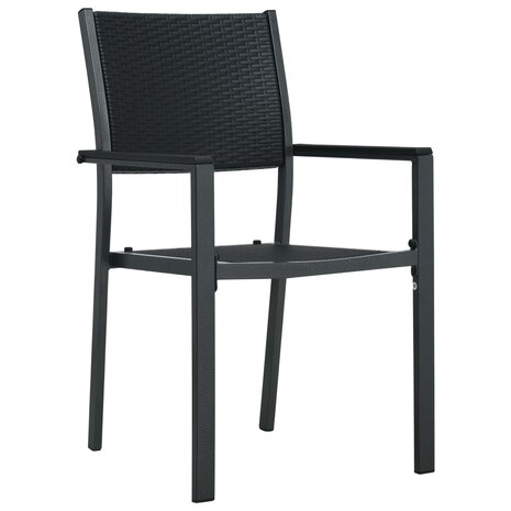 Tuinstoel 2 st rattan-look kunststof zwart 2