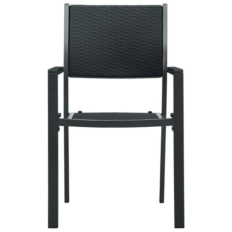 Tuinstoel 2 st rattan-look kunststof zwart 3