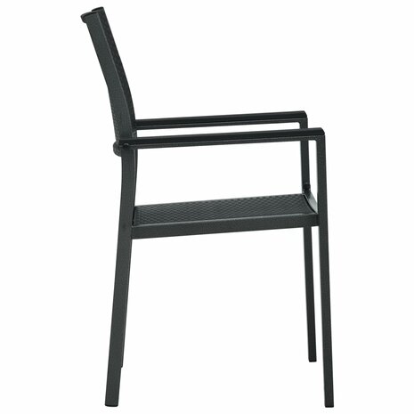 Tuinstoel 2 st rattan-look kunststof zwart 4
