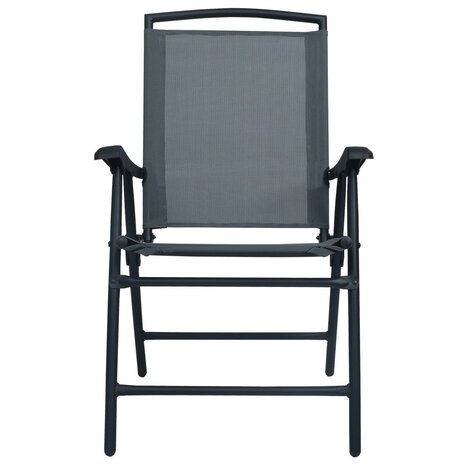 Tuinstoelen inklapbaar 2 st textileen grijs 3