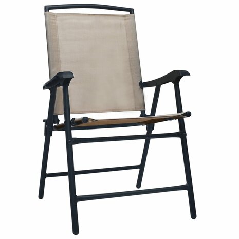 Tuinstoelen inklapbaar 2 st textileen taupe 2