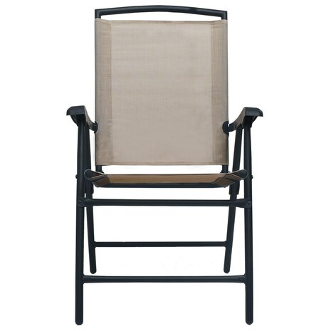 Tuinstoelen inklapbaar 2 st textileen taupe 3
