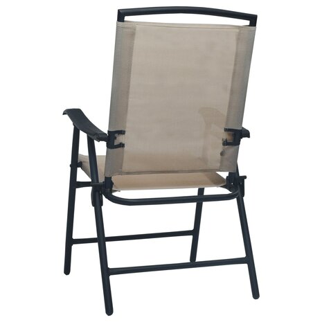 Tuinstoelen inklapbaar 2 st textileen taupe 5