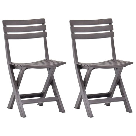 Tuinstoelen inklapbaar 2 st kunststof mokka 1