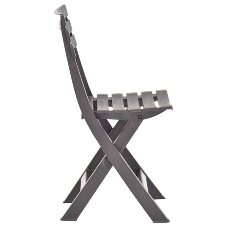 Tuinstoelen inklapbaar 2 st kunststof mokka 4