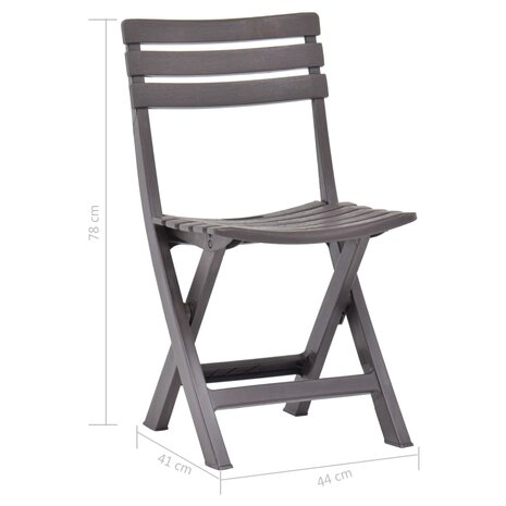Tuinstoelen inklapbaar 2 st kunststof mokka 9