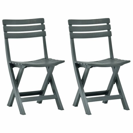Tuinstoelen inklapbaar 2 st kunststof groen 1