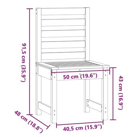 Tuinstoelen 2 st 50x48x91,5 cm massief douglashout 8
