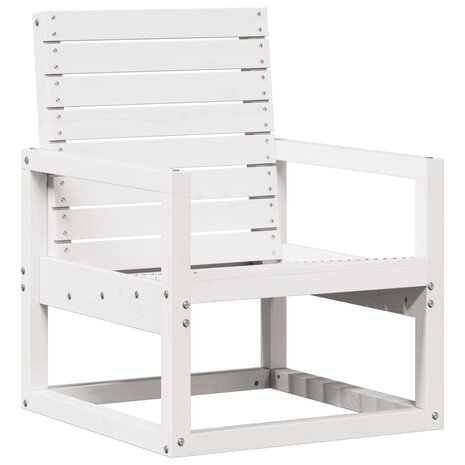 Tuinstoel 57,5x63x76 cm massief grenenhout wit 2