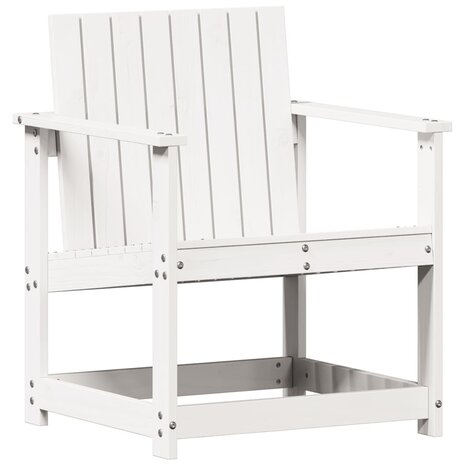 Tuinstoel 62x56x77 cm massief grenenhout wit 2