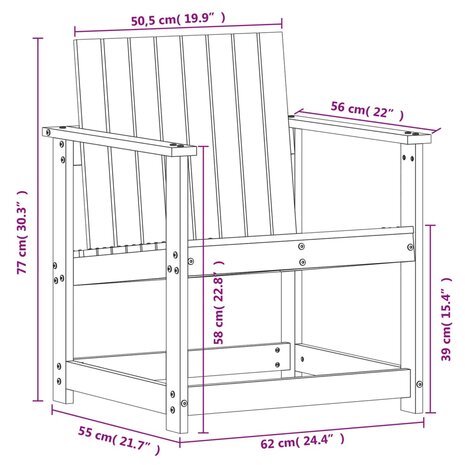 Tuinstoel 62x56x77 cm geïmpregneerd grenenhout 9