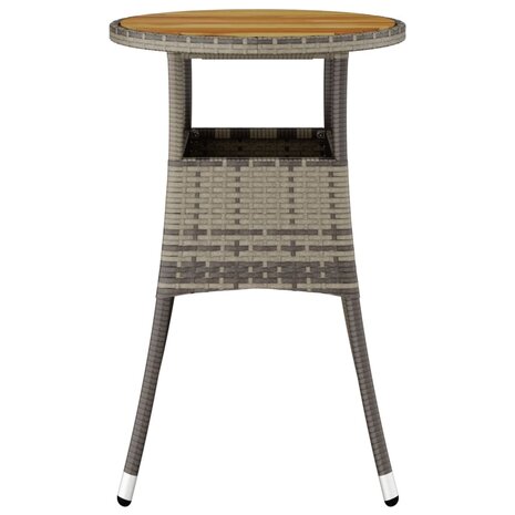Tuintafel Ø60x75 cm acaciahout en poly rattan grijs 3