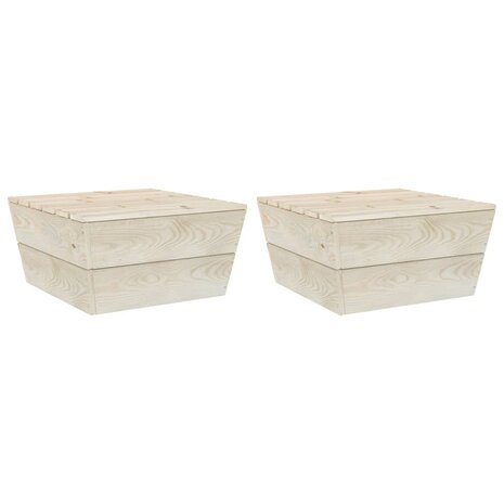 Tuintafels 2 st 60x60x30 cm geïmpregneerd vurenhout 1